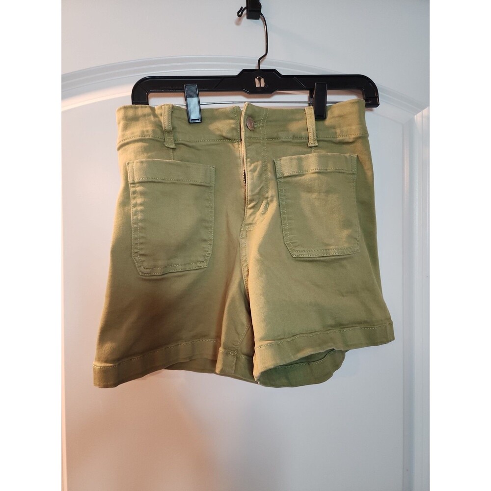 LC Lauren Conrad Super High-Rise Patch Pocket Shorts Olive Green - Size 4